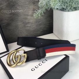 Gucci Sylvie Web Belt With Double G Buckle Black 40mm