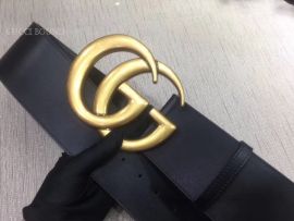 Gucci Wide Leather Belt With Double G Black 70mm