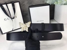 Gucci Leather Belt With Butterfly Black 38mm