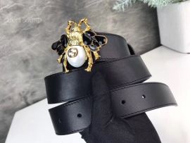 Gucci Leather Belt With Bee Black 30mm