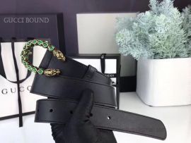 Gucci Black Leather Belt With Crystal Dionysus Buckle 30mm