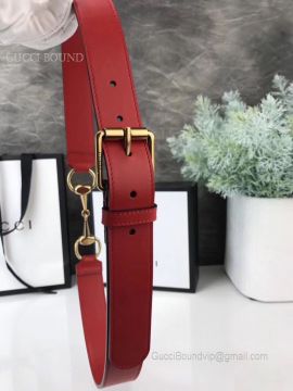 Gucci Leather Belt With Horsebit Red 30mm