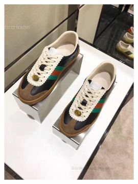 Gucci Leather And Suede Web Sneaker Black