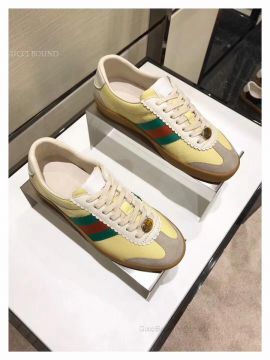 Gucci Leather And Suede Web Sneaker Off White