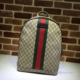 Gucci GG Supreme Backpack With Web Black 443805