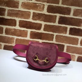 Gucci Suede Belt Bag With Horsebit Red 384820