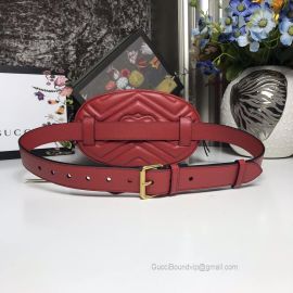 Gucci GG Marmont Quilted Leather Belt Bag Red 491294
