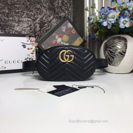 Gucci GG Marmont Quilted Leather Belt Bag Black 491294