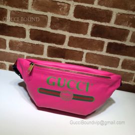 Gucci Print Leather Belt Bag Pink 493869