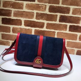 Gucci Ophidia Suede Messenger Bag Blue 548304