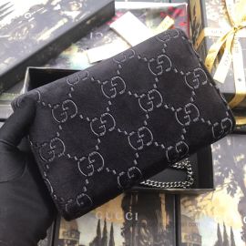 Gucci Dionysus GG Velvet Mini Chain Wallet Black 401231