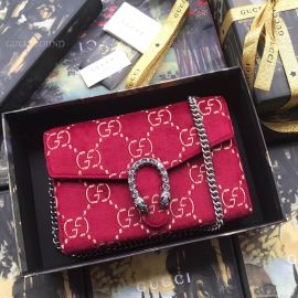 Gucci Dionysus GG Velvet Mini Chain Wallet Red 401231