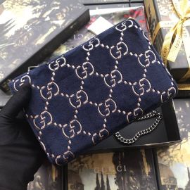 Gucci Dionysus GG Velvet Mini Chain Wallet Blue 401231