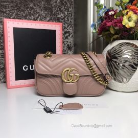 Gucci GG Marmont Matelasse Mini Nude Bag 446744