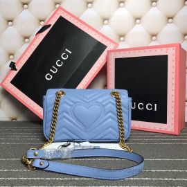 Gucci GG Marmont Matelasse Mini Blue Bag 446744