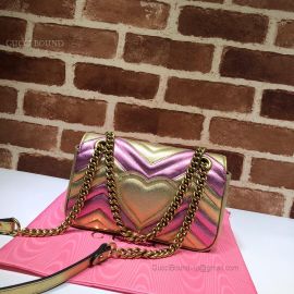 Gucci GG Marmont Mini Matelasse Bag Pink And Gold 446744