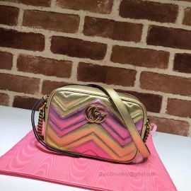 Gucci GG Marmont Matelasse Mini Bag Pink And Gold 448065