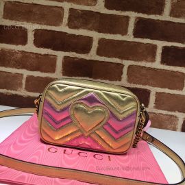 Gucci GG Marmont Matelasse Mini Bag Pink And Gold 448065