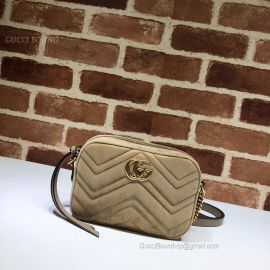 Gucci GG Marmont Matelasse Velvet Mini Bag Chestnut 448065