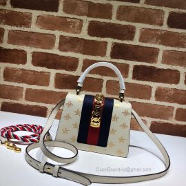 Gucci Sylvie Bee Star Mini Leather Bag White 470270