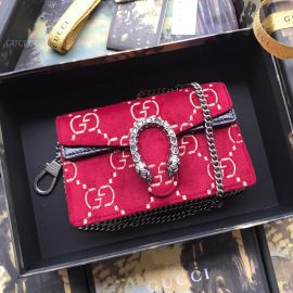 Gucci Dionysus GG Velvet Super Mini Bag Red 476432