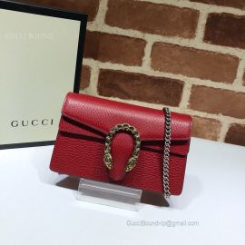 Gucci Dionysus Leather Super Mini Bag Red 476432