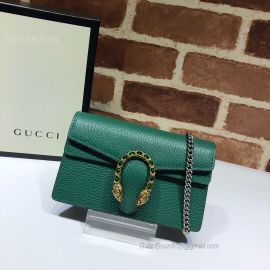 Gucci Dionysus Leather Super Mini Bag Green 476432