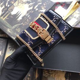 Gucci Sylvie Velvet GG Super Mini Bag Blue 494646