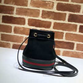 Gucci Ophidia Suede Mini Bucket Bag Black 550620