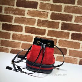 Gucci Ophidia Suede Mini Bucket Bag Red 550620