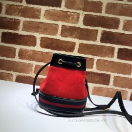 Gucci Ophidia Suede Mini Bucket Bag Red 550620