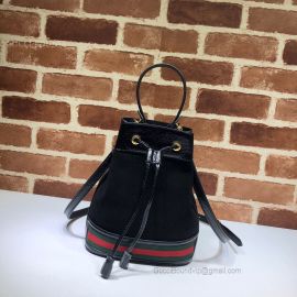 Gucci Ophidia Suede Small Bucket Bag Black 550621
