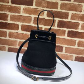 Gucci Ophidia Suede Small Bucket Bag Black 550621