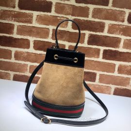 Gucci Ophidia Suede Small Bucket Bag Chestnut 550621