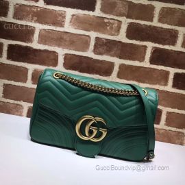Gucci GG Marmont Medium Matelasse Shoulder Bag Green 443496