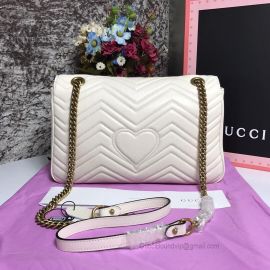 Gucci GG Marmont Medium Matelasse Shoulder Bag White 443496