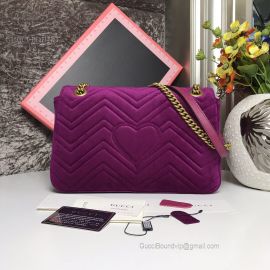 Gucci GG Marmont Velvet Medium Shoulder Bag Purple 443496