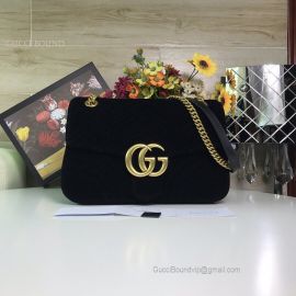 Gucci GG Marmont Velvet Medium Shoulder Bag Black 443496