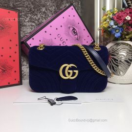 Gucci GG Marmont Velvet Shoulder Bag Blue 443497
