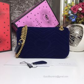 Gucci GG Marmont Velvet Shoulder Bag Blue 443497