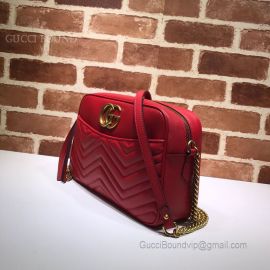 Gucci GG Marmont Medium Matelasse Shoulder Bag Red 443499