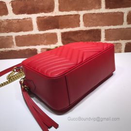 Gucci GG Marmont Medium Matelasse Shoulder Bag Red 443499