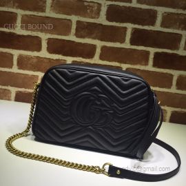 Gucci GG Marmont Medium Matelasse Shoulder Bag Black 443499