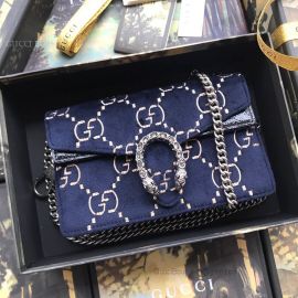 Gucci Dionysus GG Velvet Shoulder Bag Blue 476430