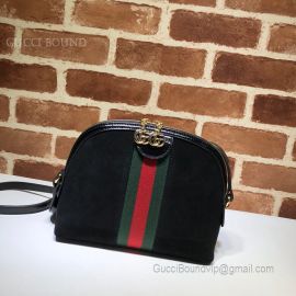Gucci Ophidia Suede Small Shoulder Bag Black 499621