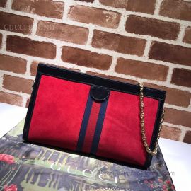 Gucci Ophidia Suede Medium Shoulder Bag Red  503876