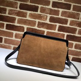 Gucci Suede Medium Shoulder Bag Chestnut 523354