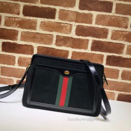 Gucci Suede Medium Shoulder Bag Black 523354