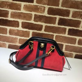 Gucci Re(Belle) Suede Small Shoulder Bag Red 524620