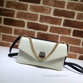 Gucci Thiara Leather Double Shoulder Bag Black And White 524822